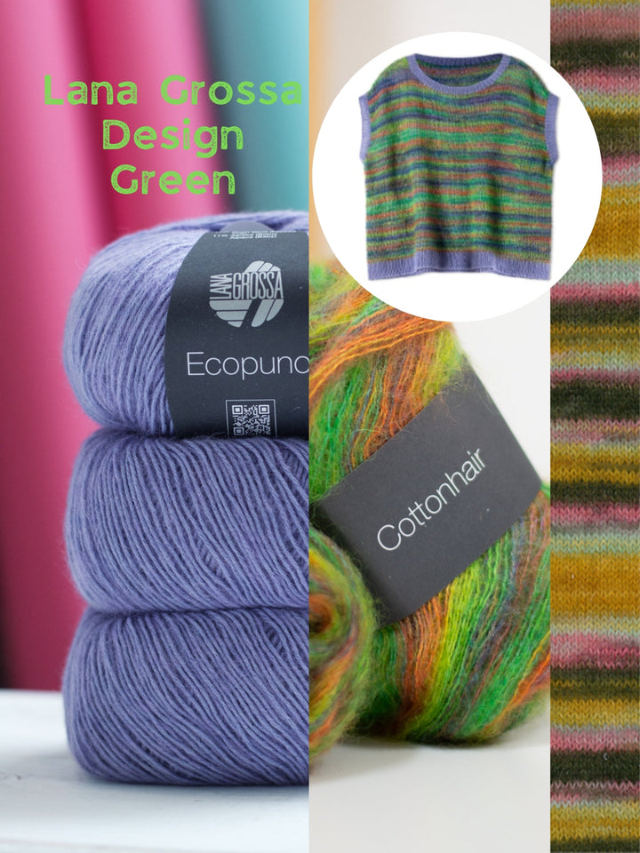 Strickpaket Ecopuno Cottonhair Top mit Hebemaschenmuster