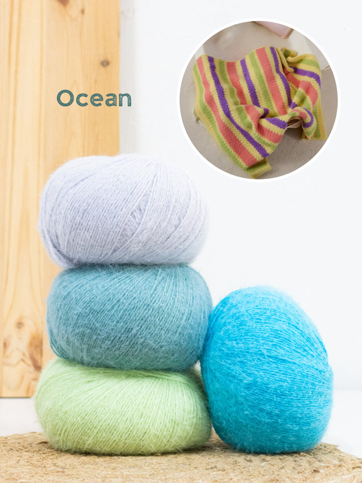 Häkelpaket Cosy Socks Gestreifte Decke
