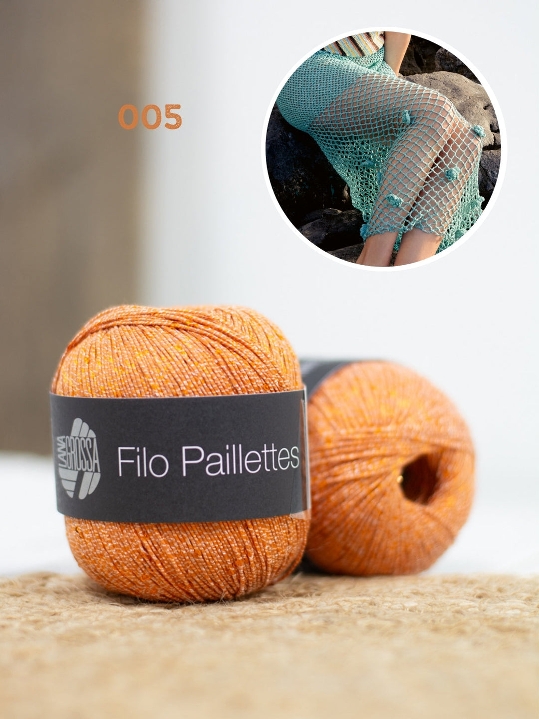 Häkelpaket Filo Paillettes Rock mit Blüten