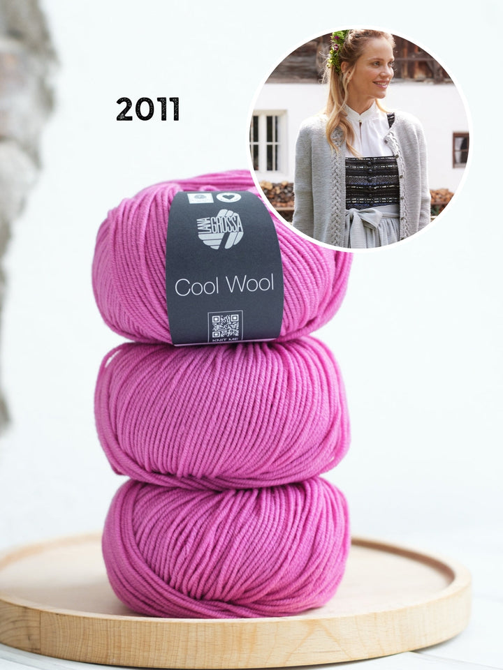 Strickpaket Cool Wool Jacke mit Zöpfe