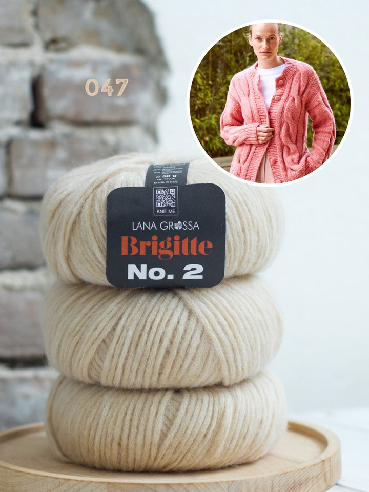 Strickpaket Brigitte no. 2 Zopfjacke