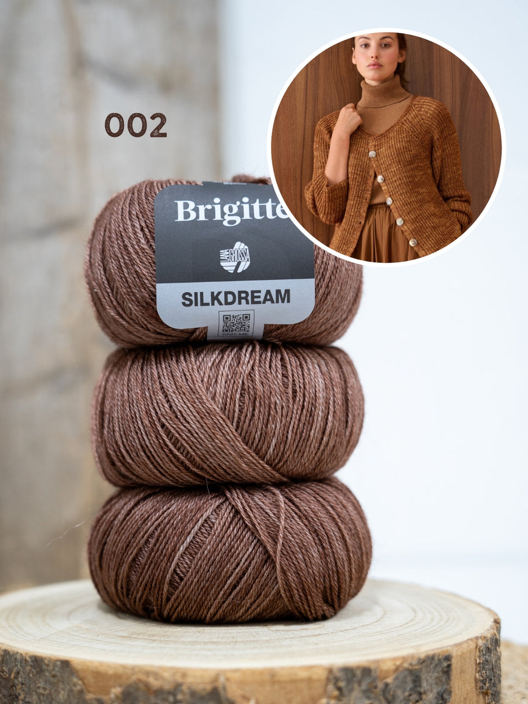 Strickpaket Brigitte Silkdream Jacke im Halbpatentmuster
