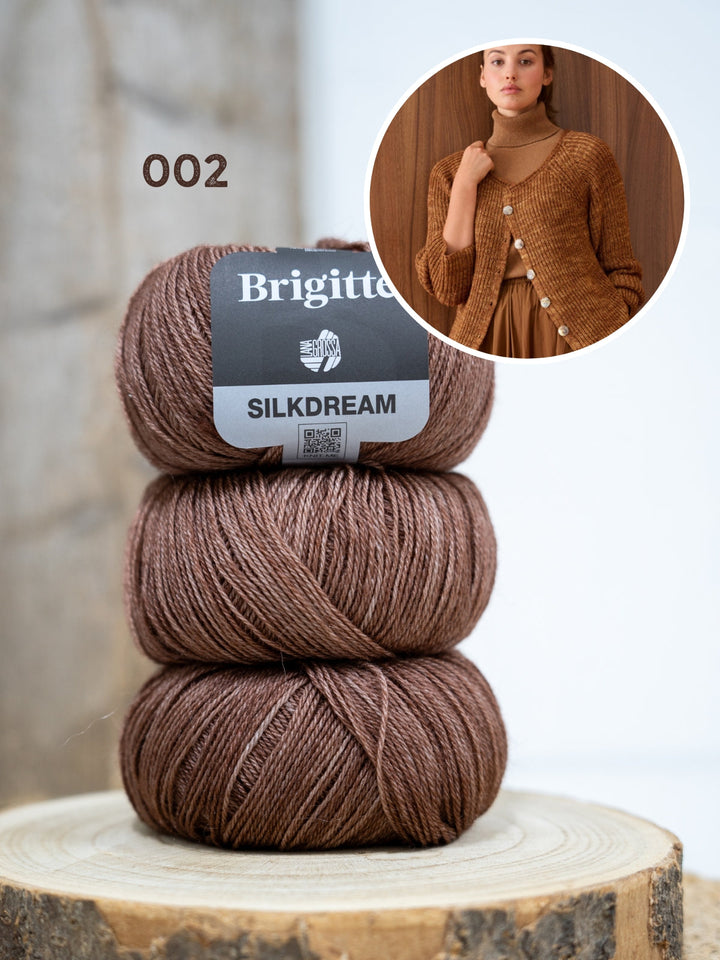 Strickpaket Brigitte Silkdream Jacke im Halbpatentmuster