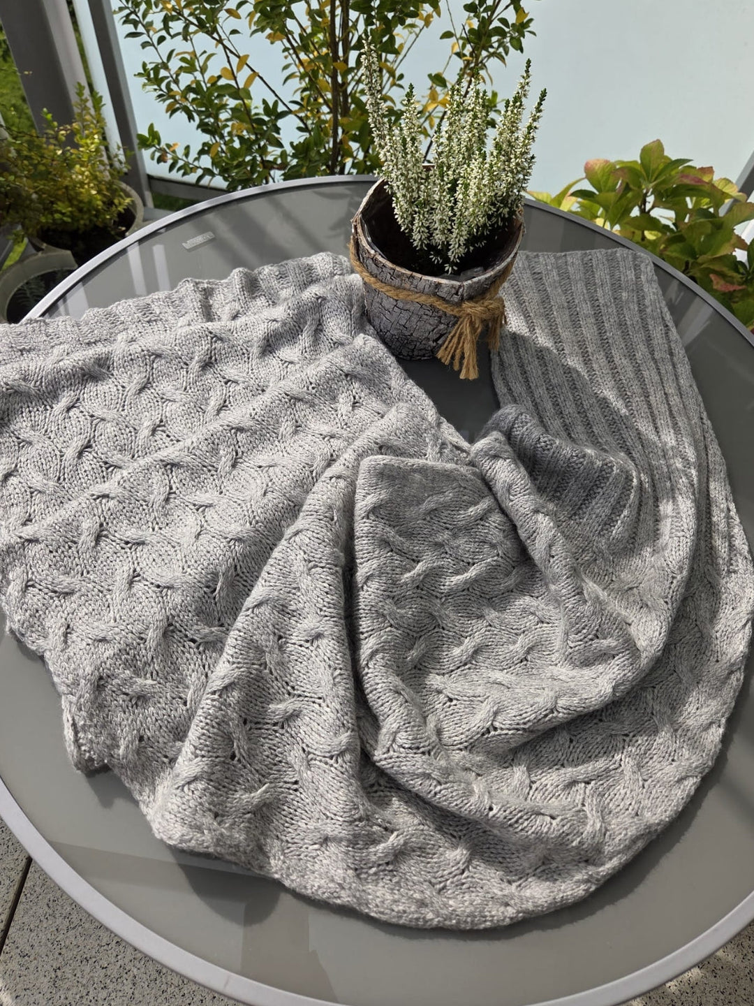 Strickpaket Lizas Tuch Braid Lines - Cool Merino