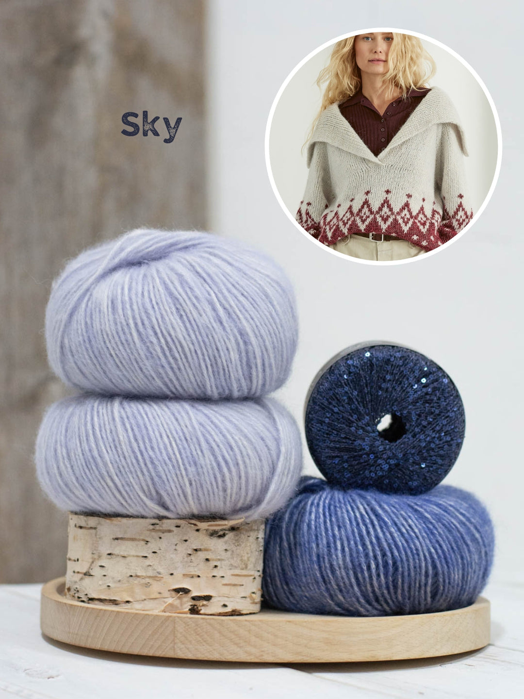 Strickpaket Natural Alpaca Pelo Glamour Raglanpullover – Top-down