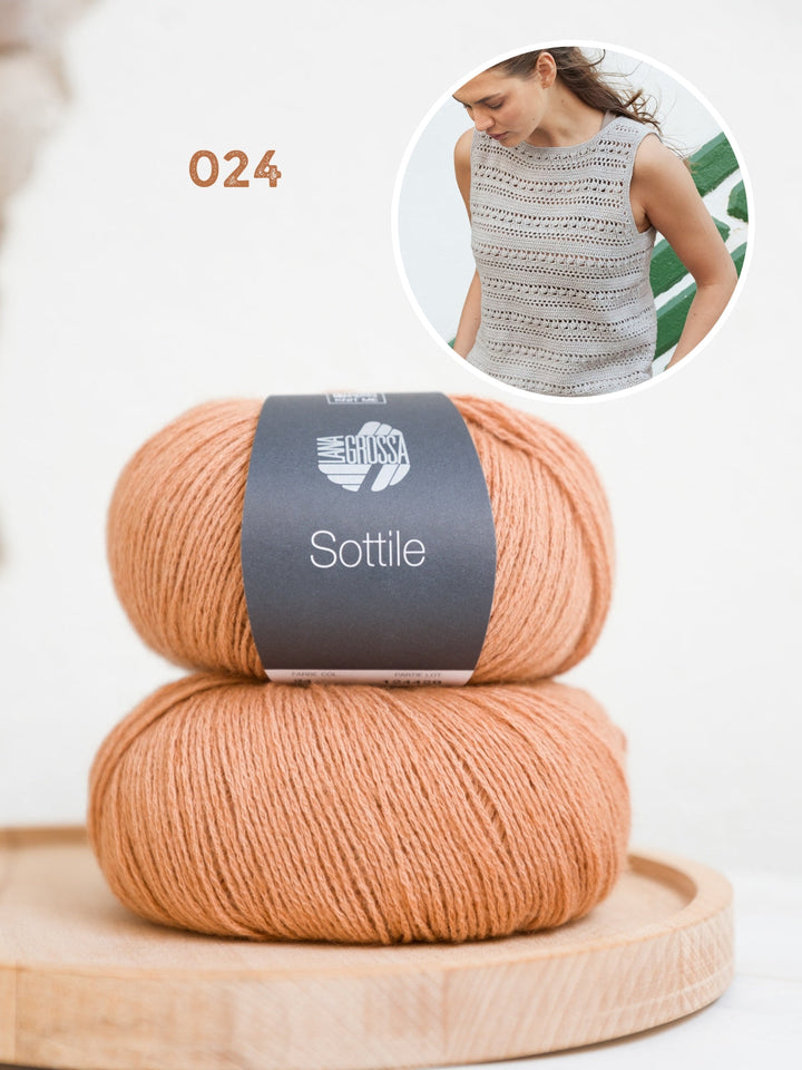 Häkelpaket Sottile Top mit Ajourmuster