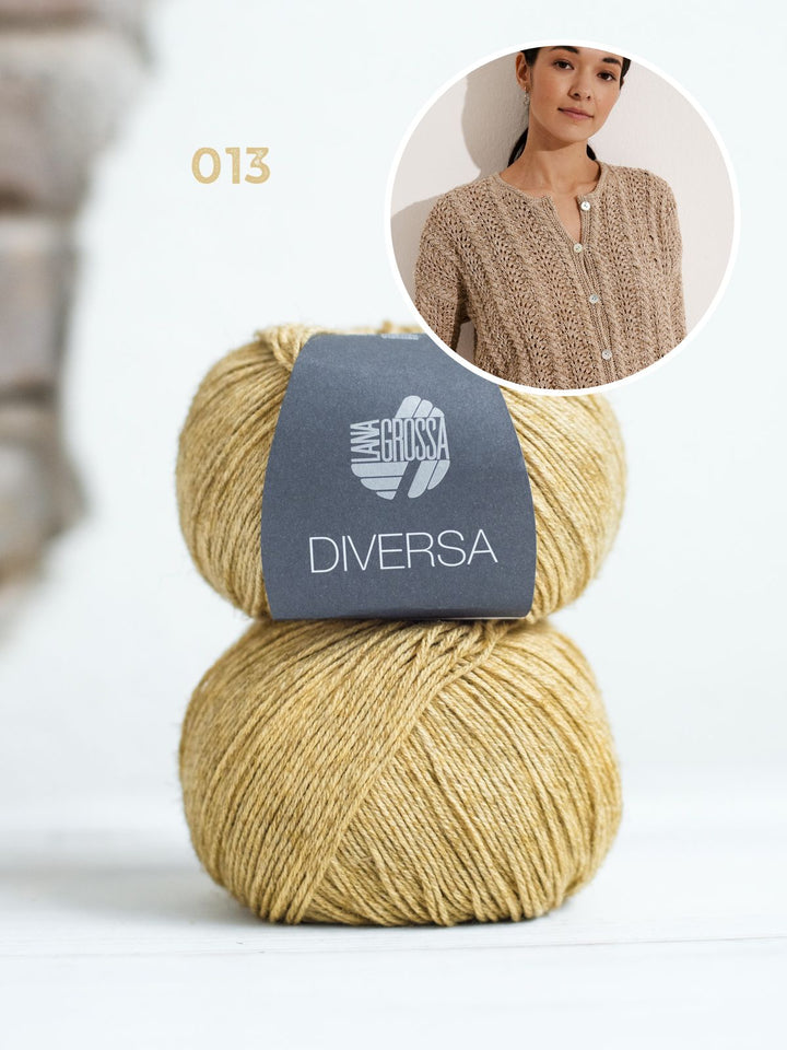 Strickpaket Diversa Jacke im Ajourmuster