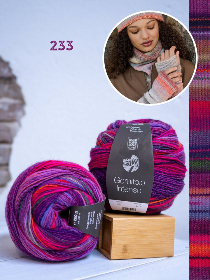 Strickpaket Gomitolo Intenso Set: Kragen, Handschuhe & Mütze