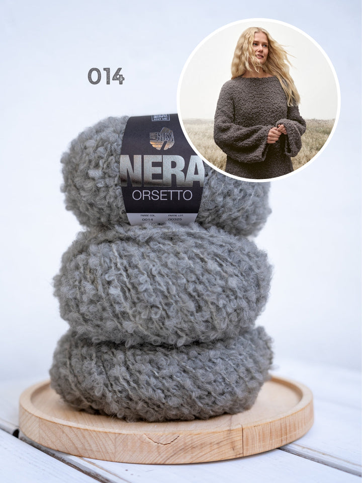 Strickpaket Orsetto Pullover lang – top-down