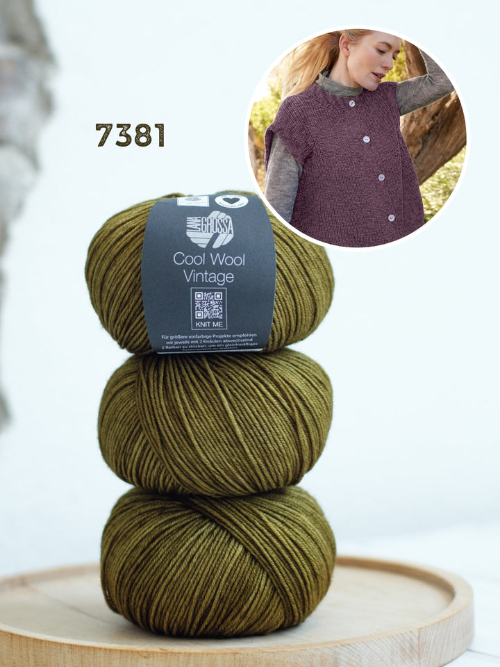 Strickpaket Cool Wool Vintage Gilet im Halbpatent
