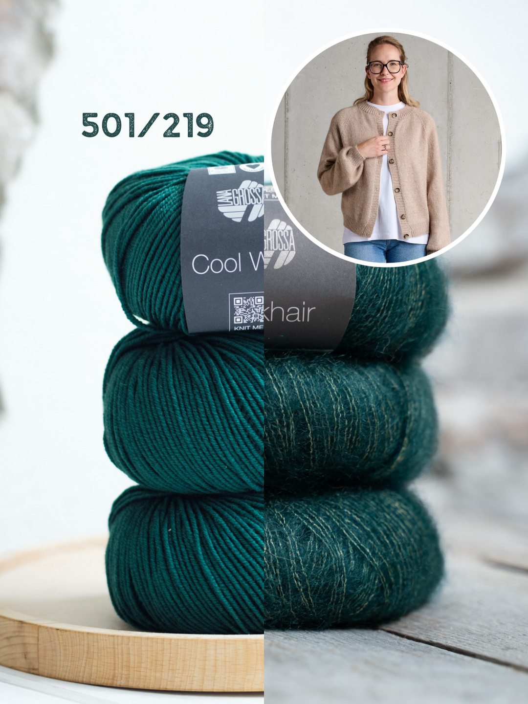 Strickpaket Classy Raglan Jacket - Cool Wool Silkhair