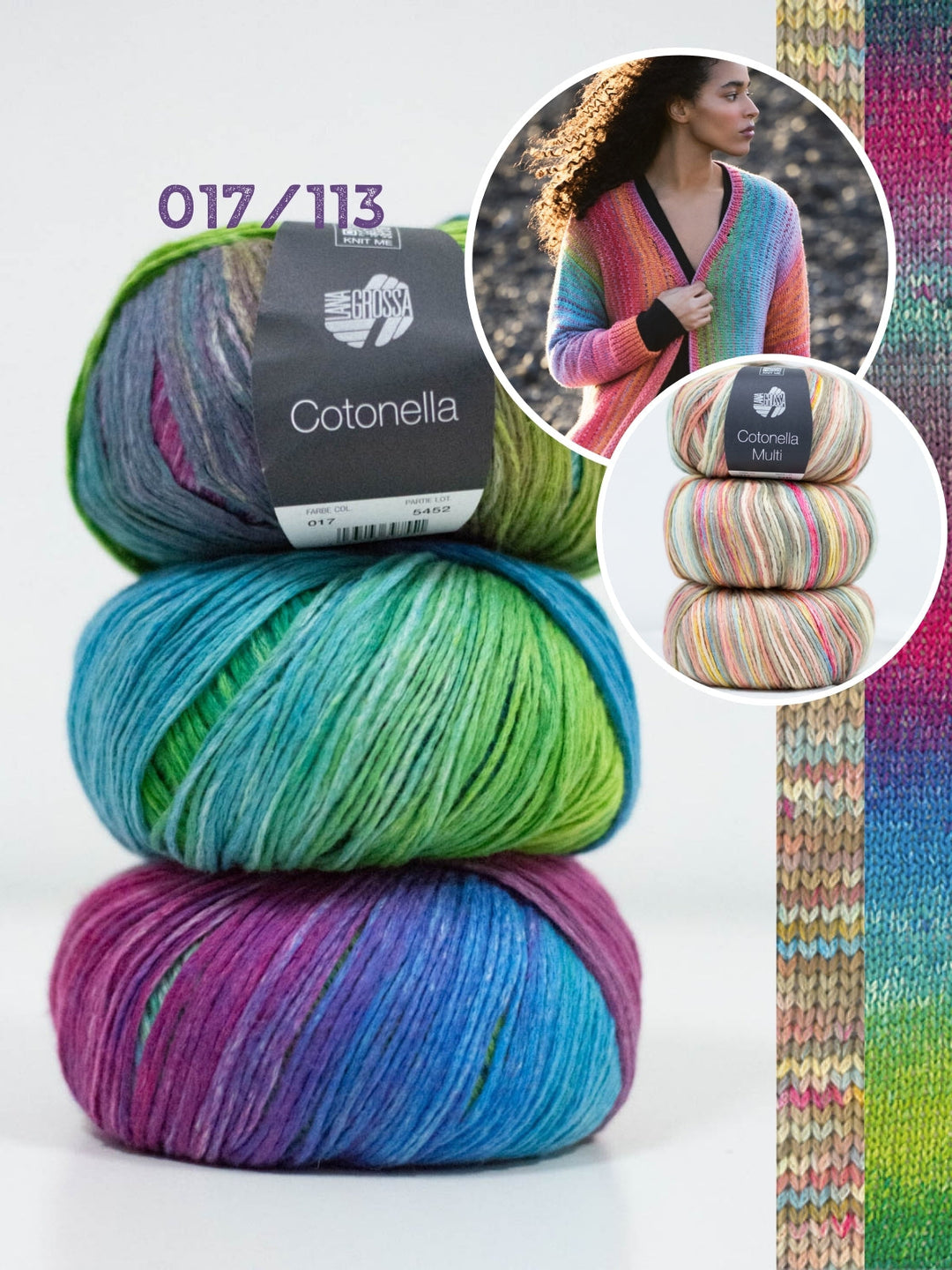 Strickpaket Cotonella & Cotonella Multi Jacke mit Karomuster