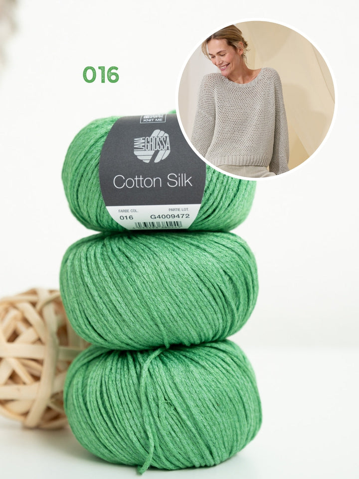 Strickpaket Cotton Silk Pullover mit Strukturmuster