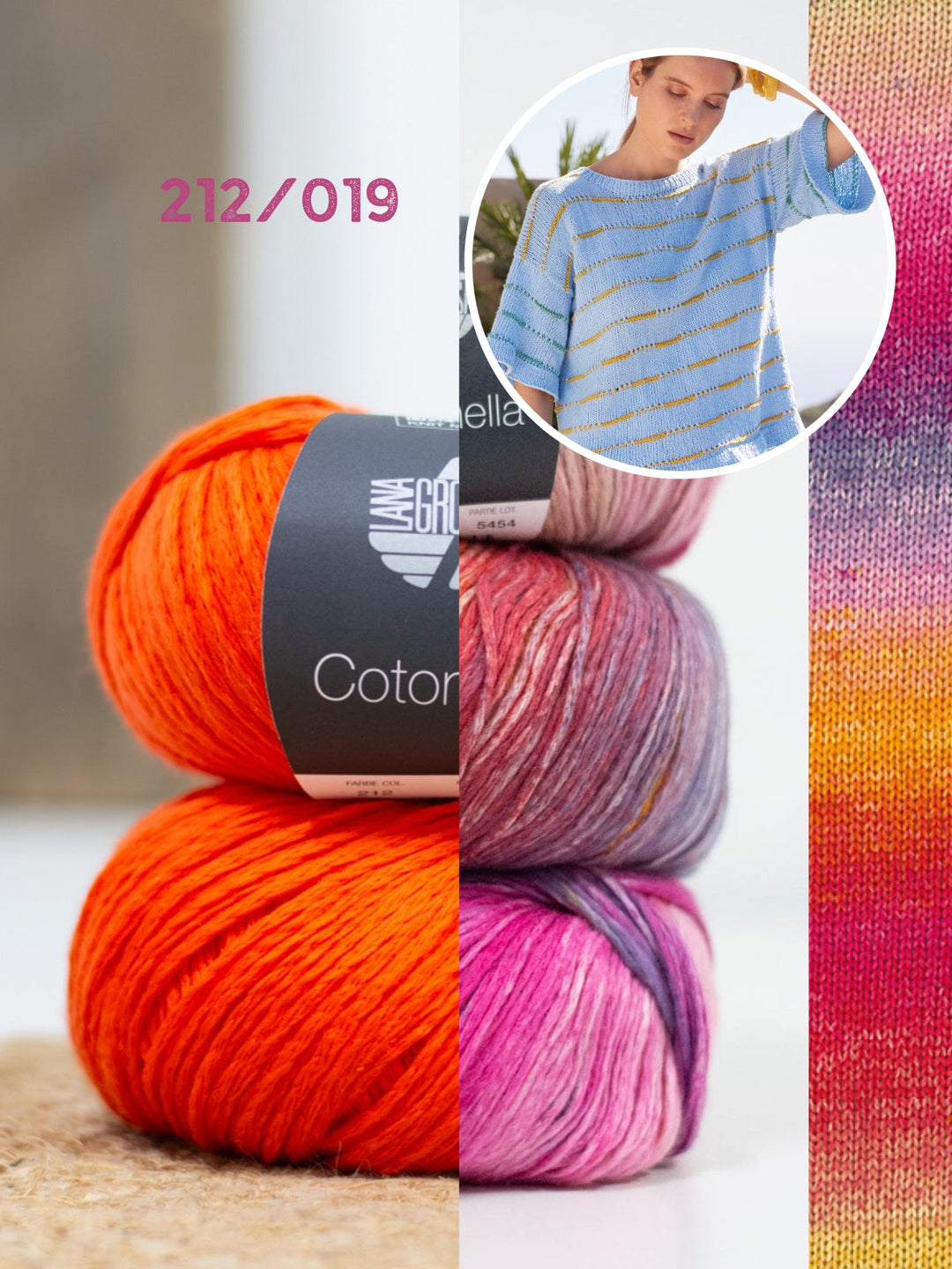 Strickpaket Cotonella Shirt mit Streifen Top Down