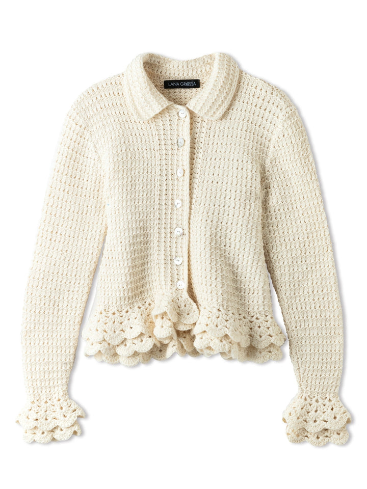 Strickpaket Summer Softness Jacke mit Häkelrüschen