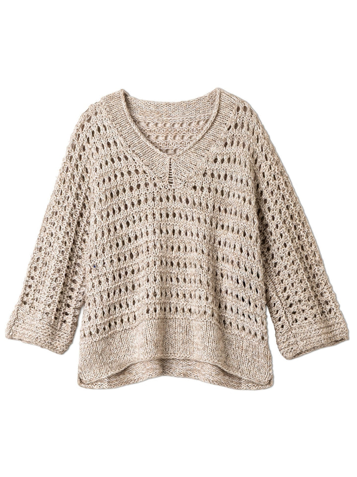 Strickpaket Landlust Sommerseide Bottoni Ajourpullover