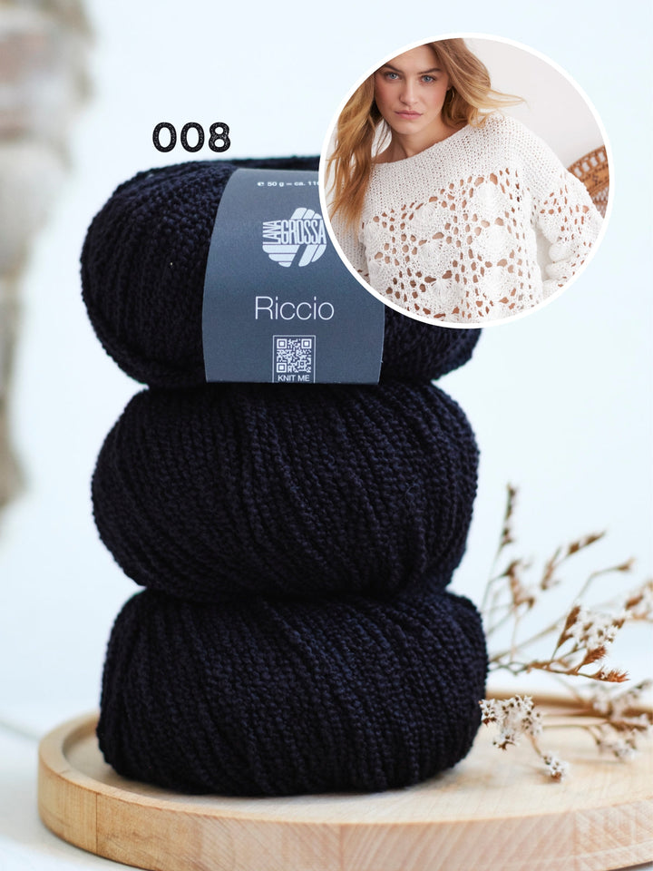 Strickpaket Riccio Pullover im Ajourmuster