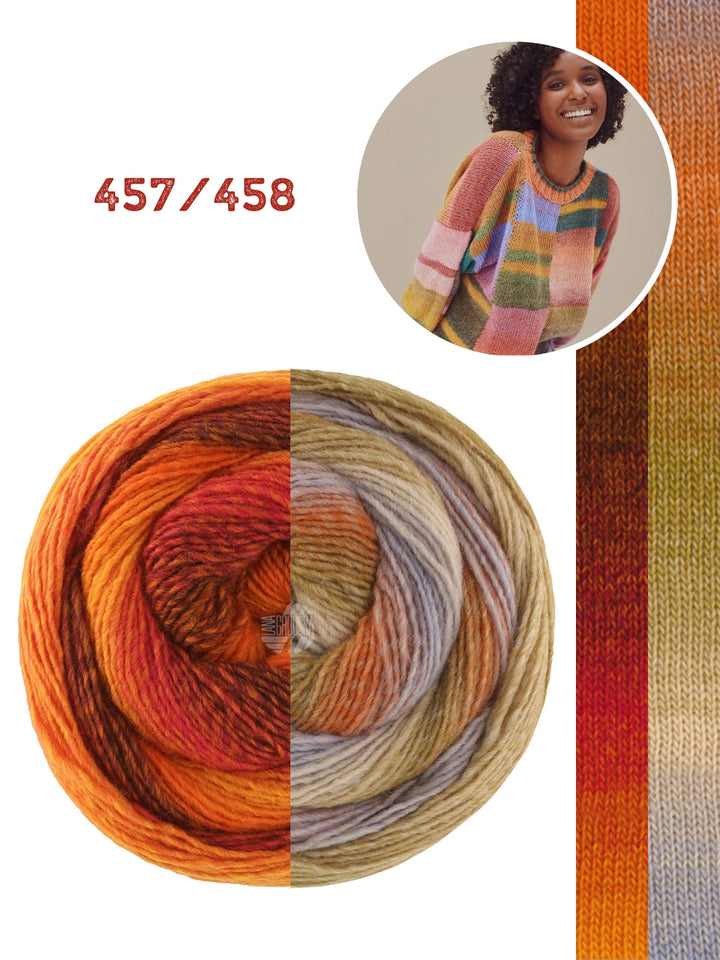 Strickpaket Gomitolo Karo-Pullover