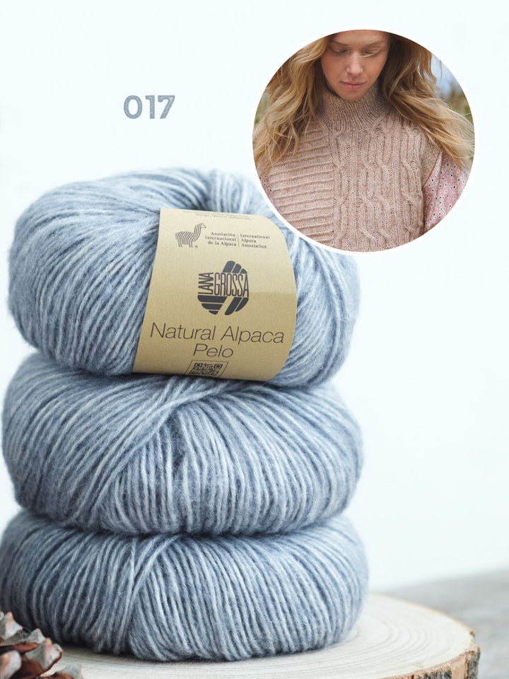 Strickpaket Natural Alpaca Pelo Zopfpullunder