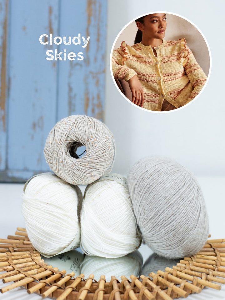 Strickpaket Tencellino Filo Paillettes Ecopuno Jacke mit Rüschen