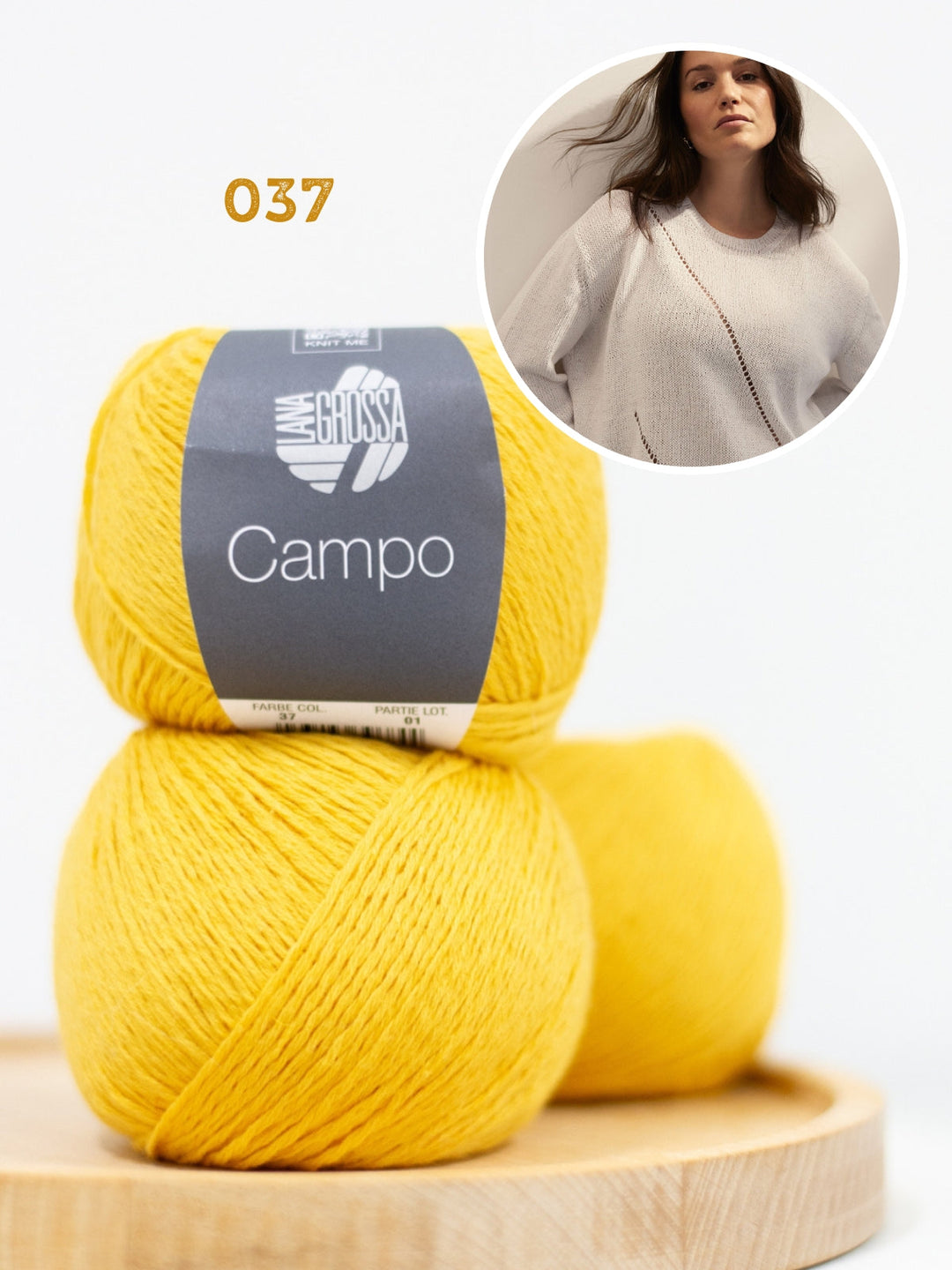 Strickpaket Campo Pullover mit Ajourstreifen