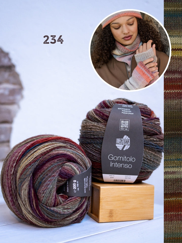 Strickpaket Gomitolo Intenso Set: Kragen, Handschuhe & Mütze