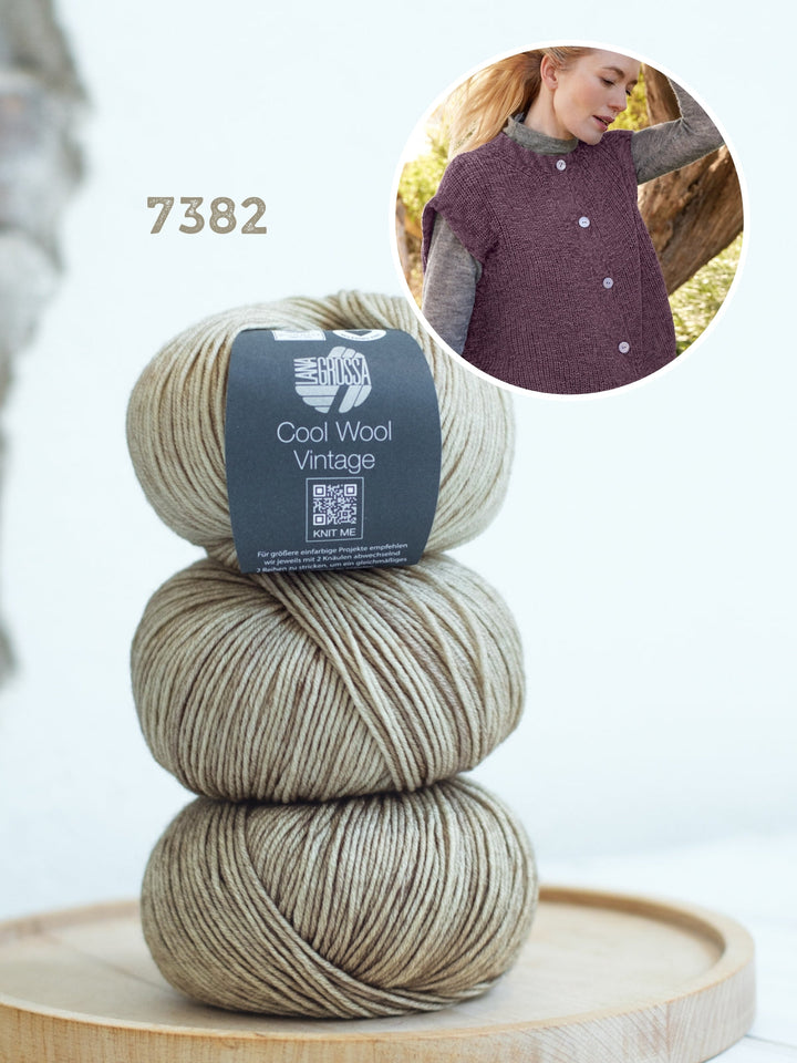 Strickpaket Cool Wool Vintage Gilet im Halbpatent