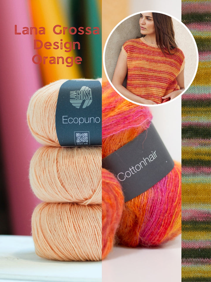 Strickpaket Ecopuno Cottonhair Top mit Hebemaschenmuster