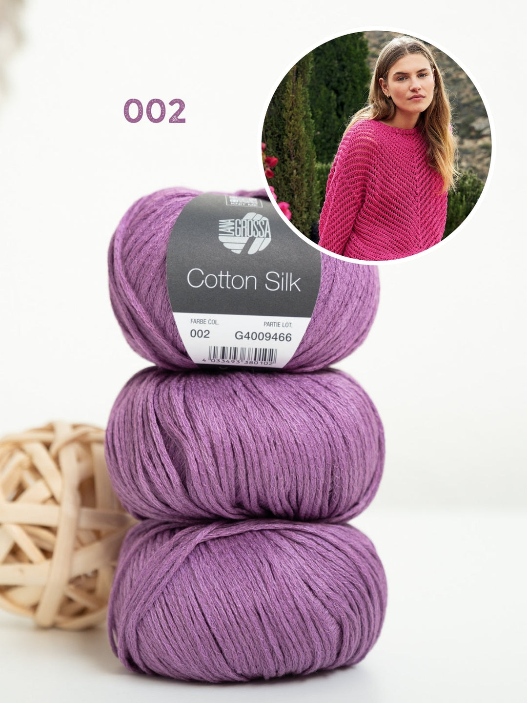 Strickpaket Cotton Silk Pullover mit Fischgrätmuster