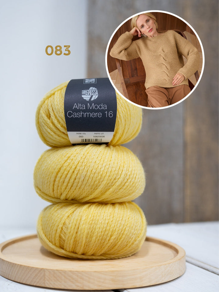 Strickpaket Alta Moda Cashmere 16 Pullover mit Zöpfen