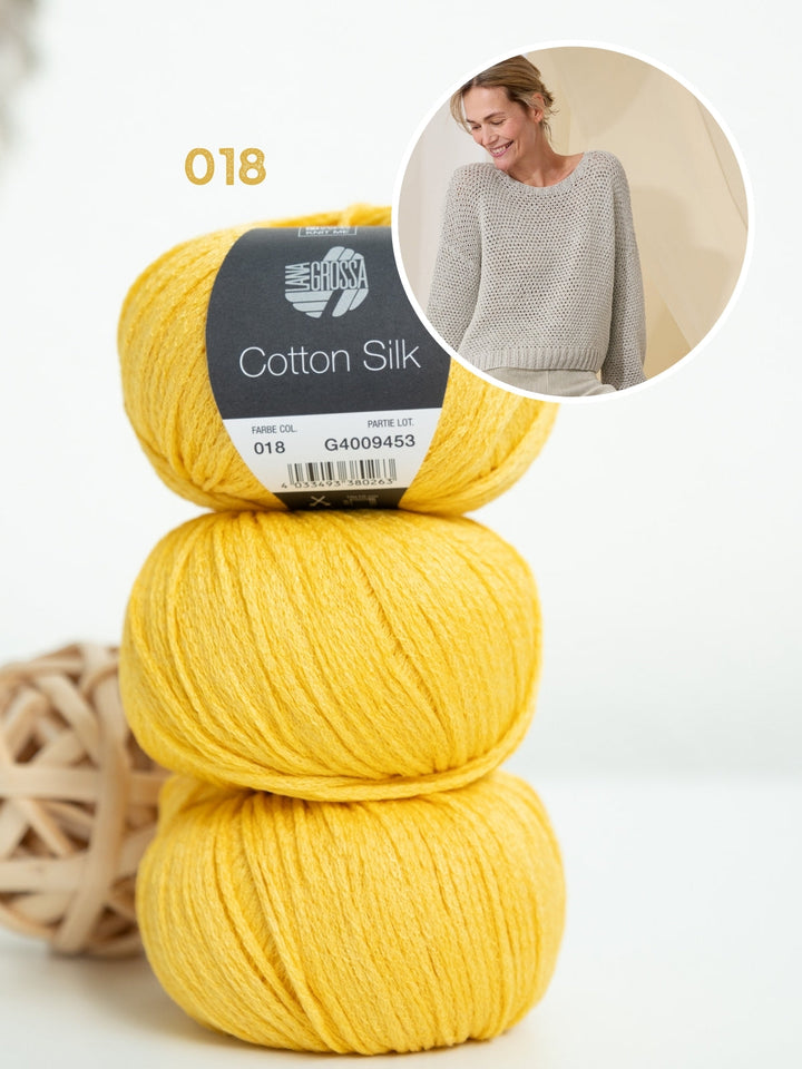 Strickpaket Cotton Silk Pullover mit Strukturmuster