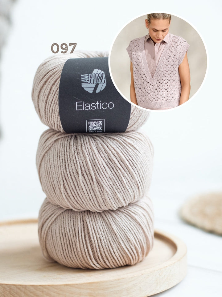 Strickpaket Elastico Pullunder mit V-Ausschnitt