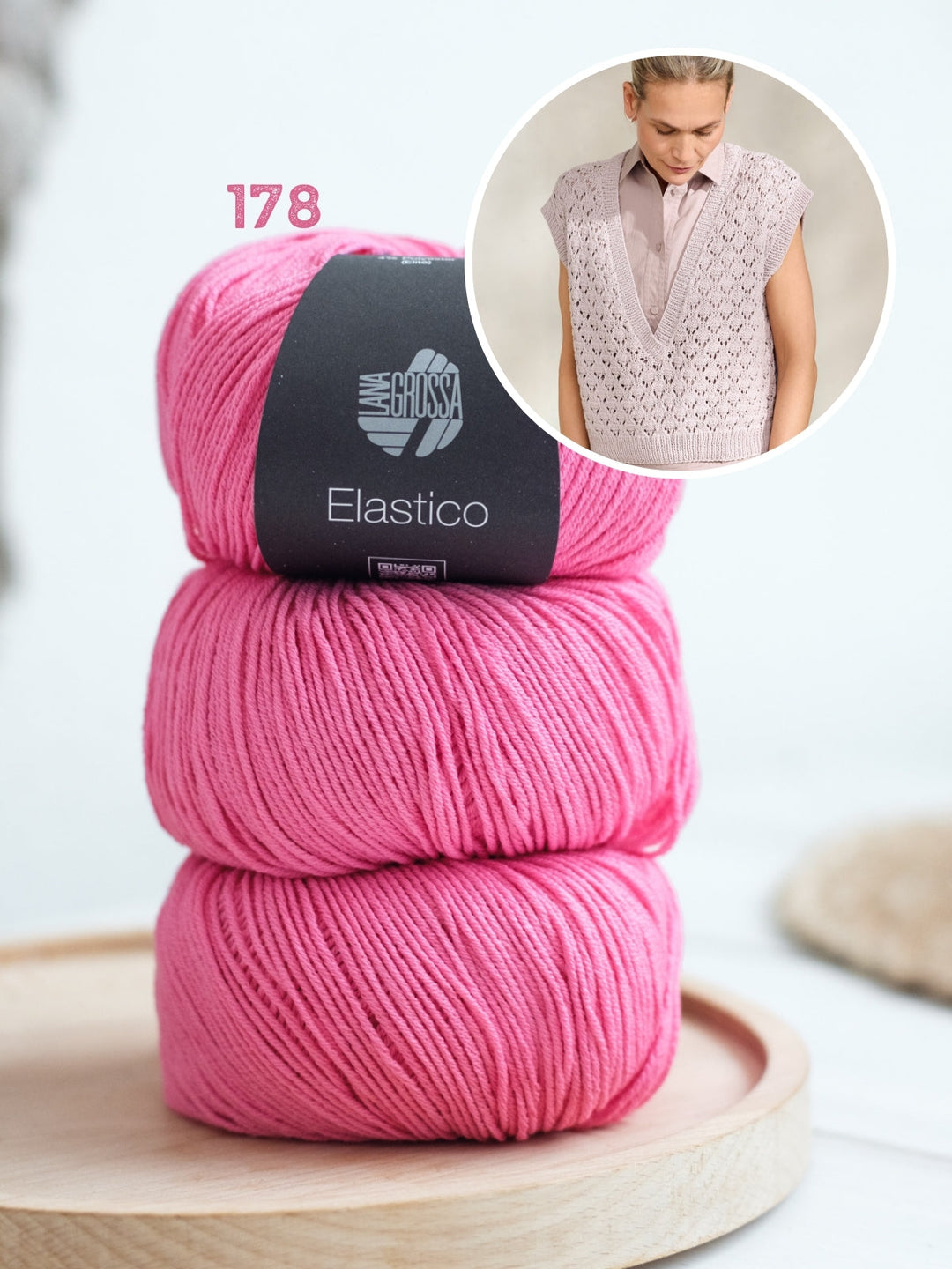 Strickpaket Elastico Pullunder mit V-Ausschnitt