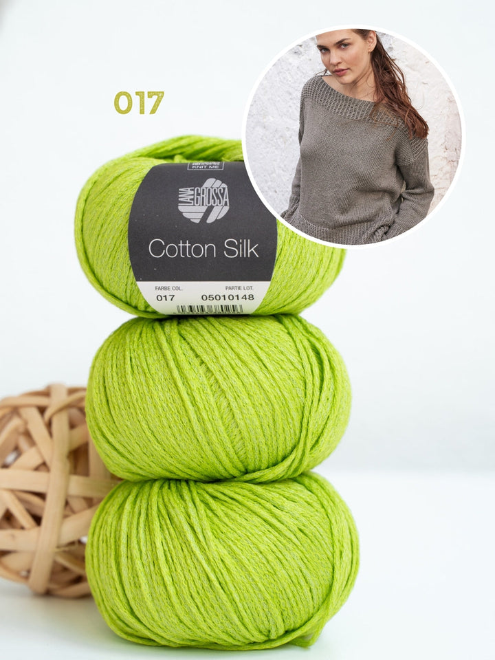 Strickpaket Cotton Silk Pullover mit U-Bootausschnitt