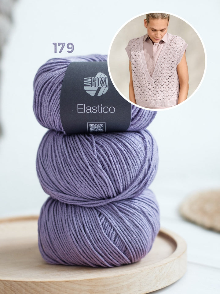 Strickpaket Elastico Pullunder mit V-Ausschnitt
