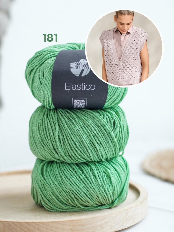 Strickpaket Elastico Pullunder mit V-Ausschnitt