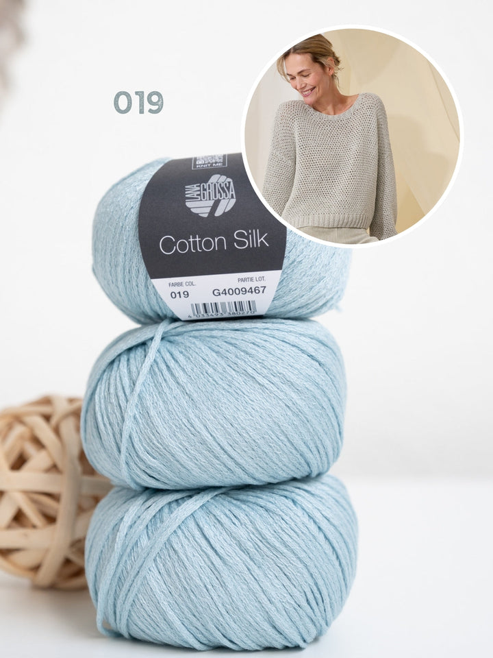 Strickpaket Cotton Silk Pullover mit Strukturmuster