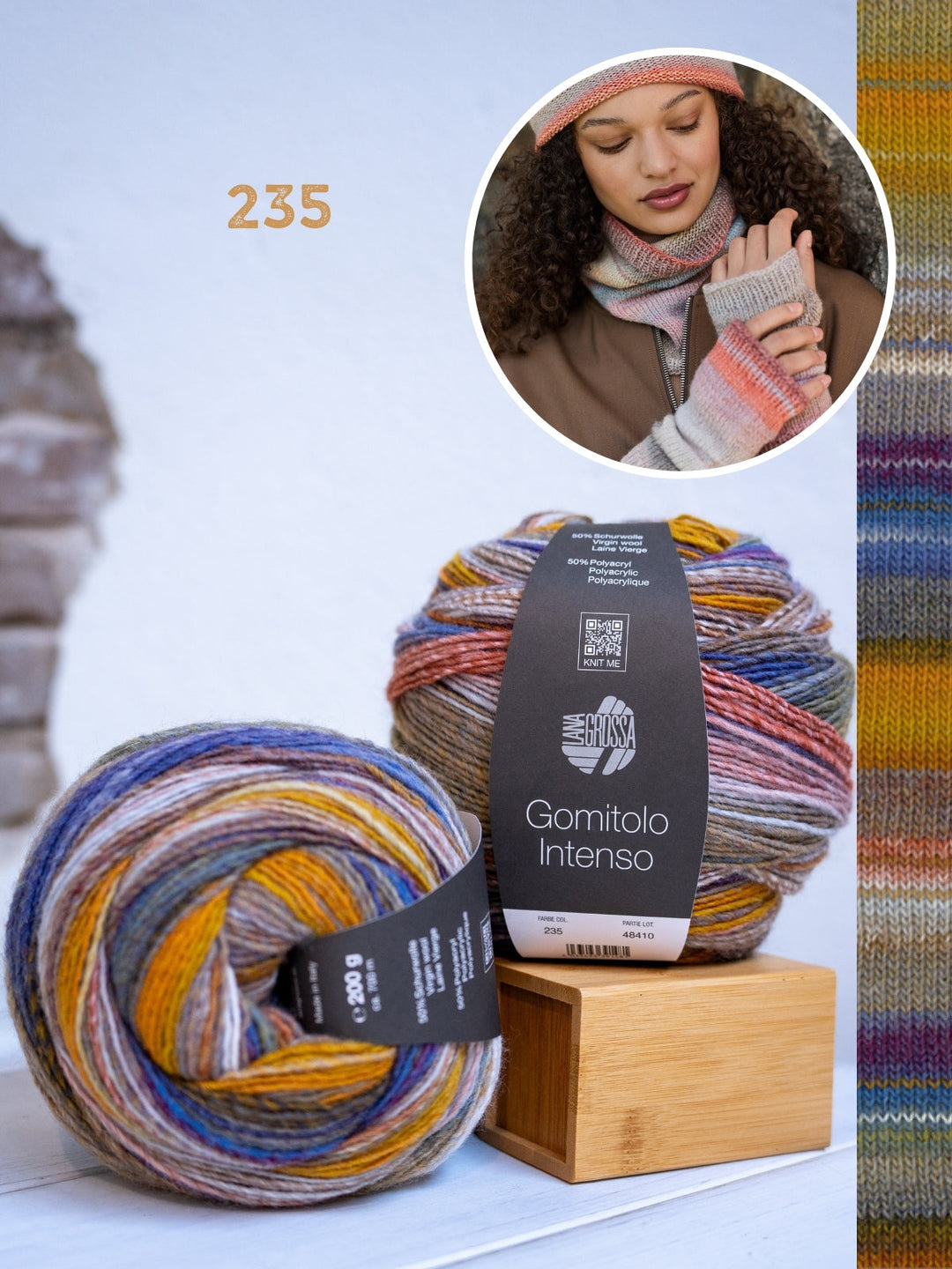 Strickpaket Gomitolo Intenso Set: Kragen, Handschuhe & Mütze