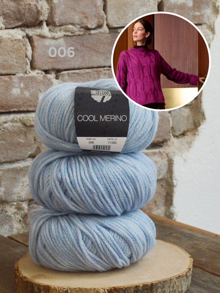 Strickpaket Cool Merino Zopfpullover