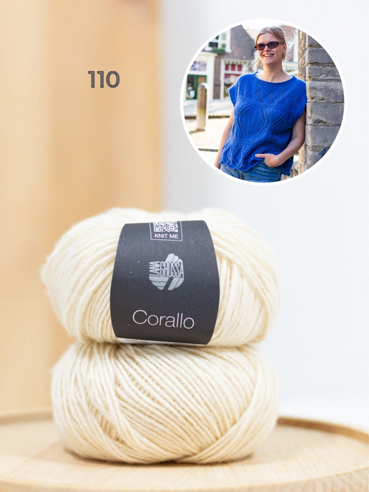 Strickpaket Meadow Ajour Top - Corallo Uni