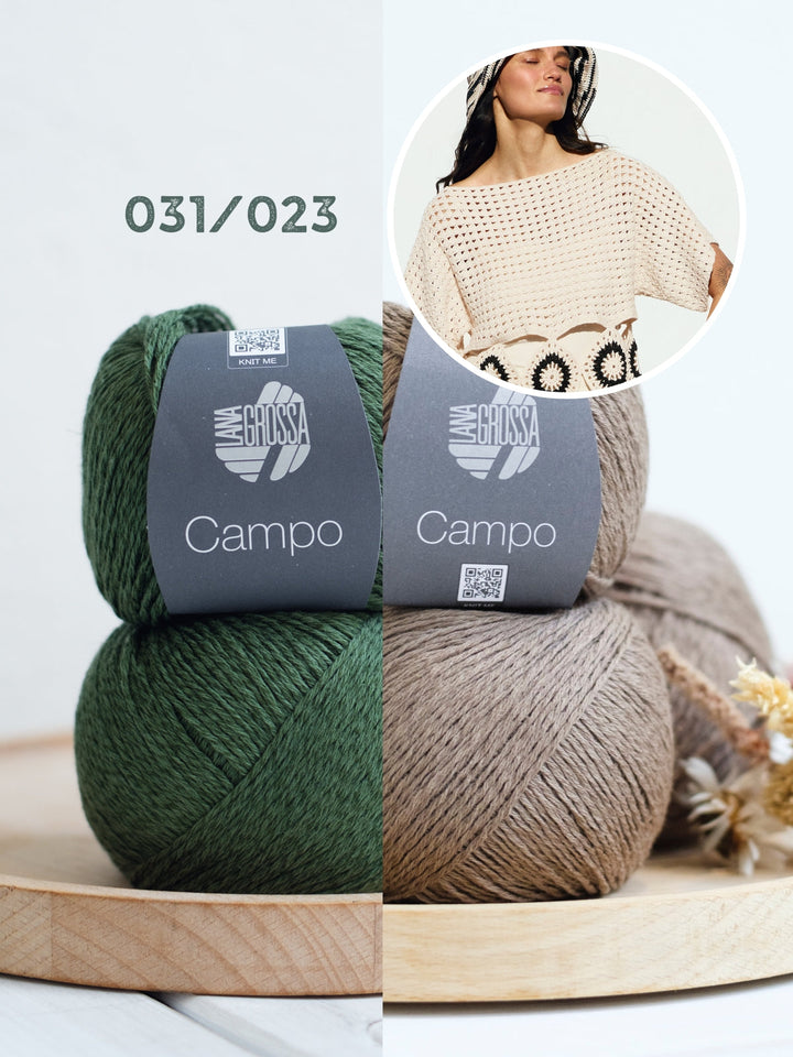 Häkelpaket Campo Shirt mit runden Granny-Squares