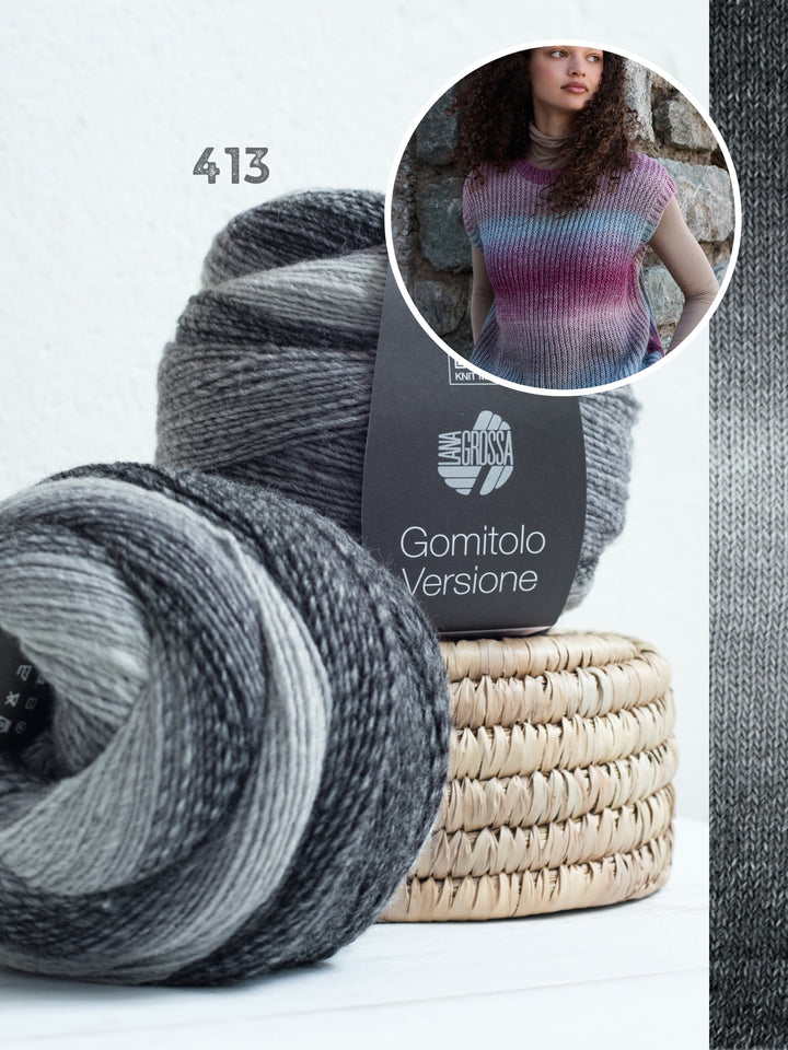 Strickpaket Gomitolo Versione Pullunder im Halbpatentmuster