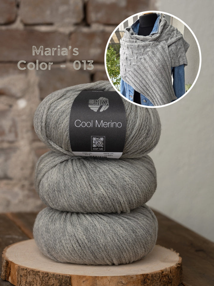 Strickpaket Lizas Tuch Braid Lines - Cool Merino