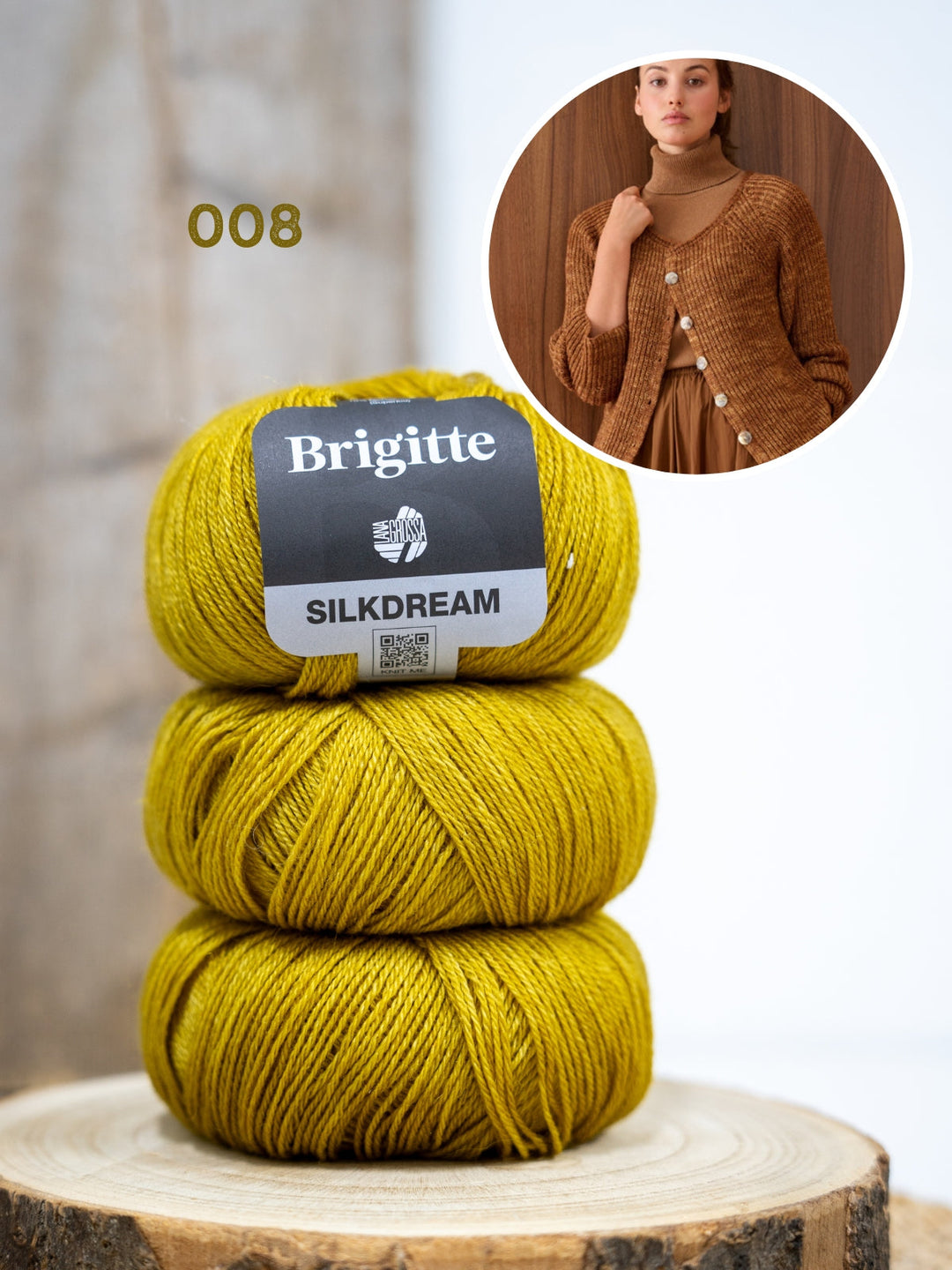 Strickpaket Brigitte Silkdream Jacke im Halbpatentmuster