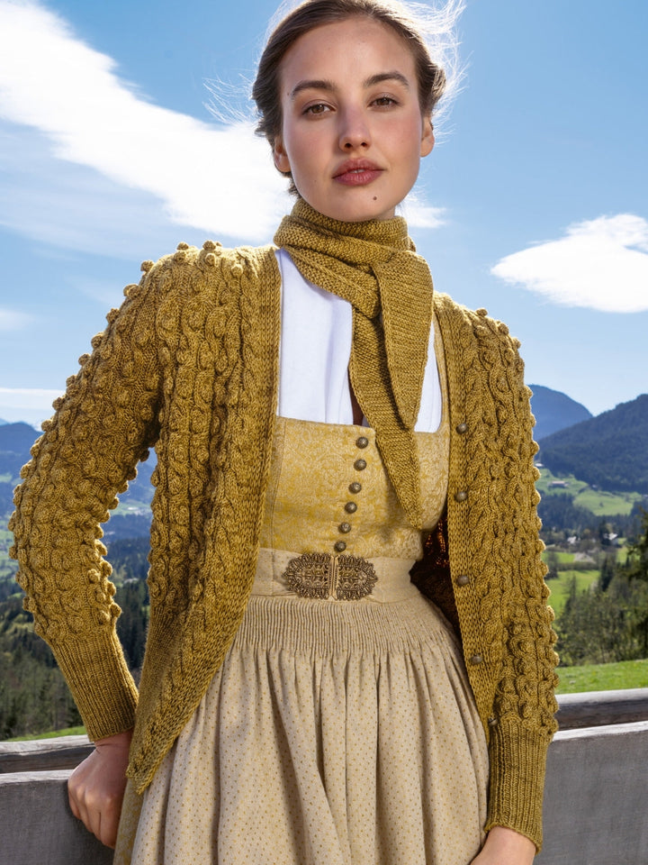 Strickpaket Cool Wool Vintage Jacke im Zopf-noppenmuster