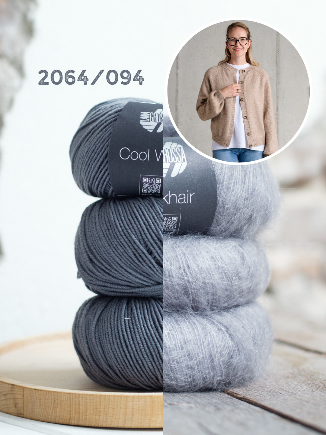 Strickpaket Classy Raglan Jacket - Cool Wool Silkhair