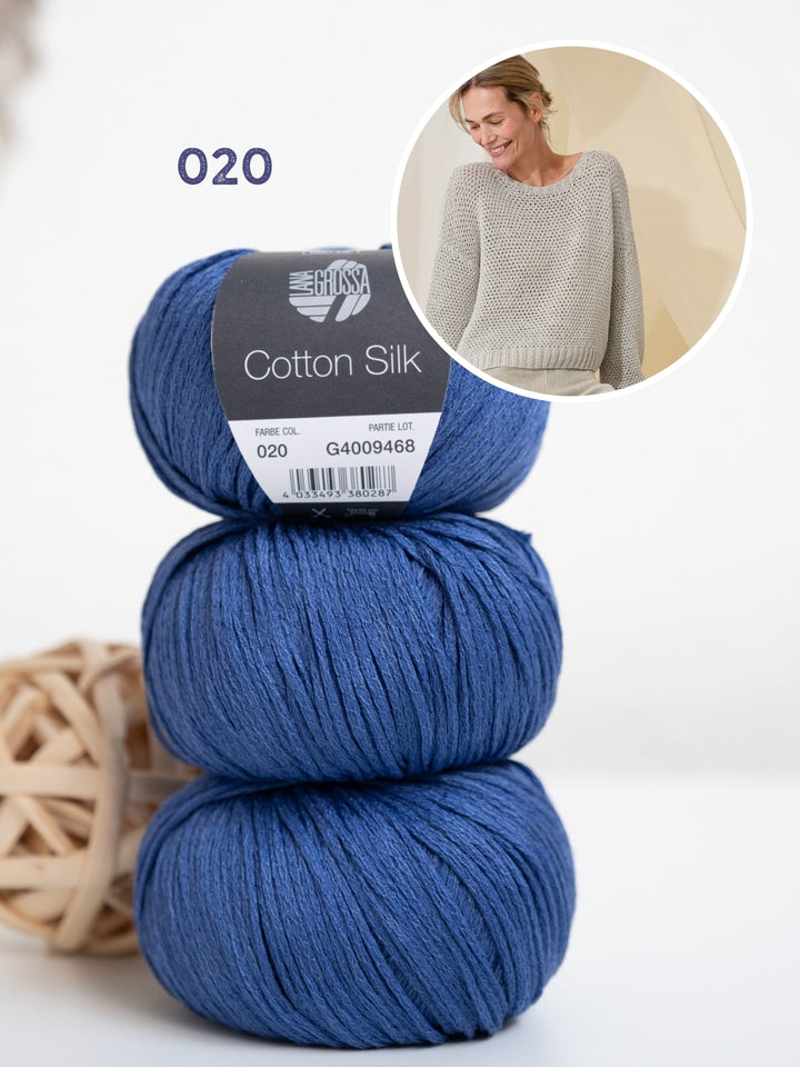 Strickpaket Cotton Silk Pullover mit Strukturmuster