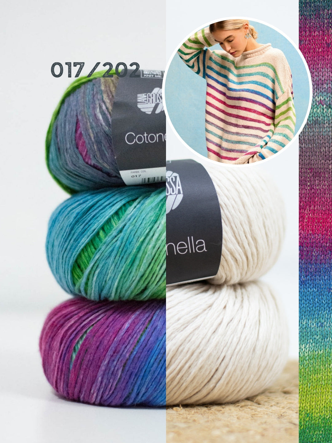 Strickpaket Cotonella Streifenpullover