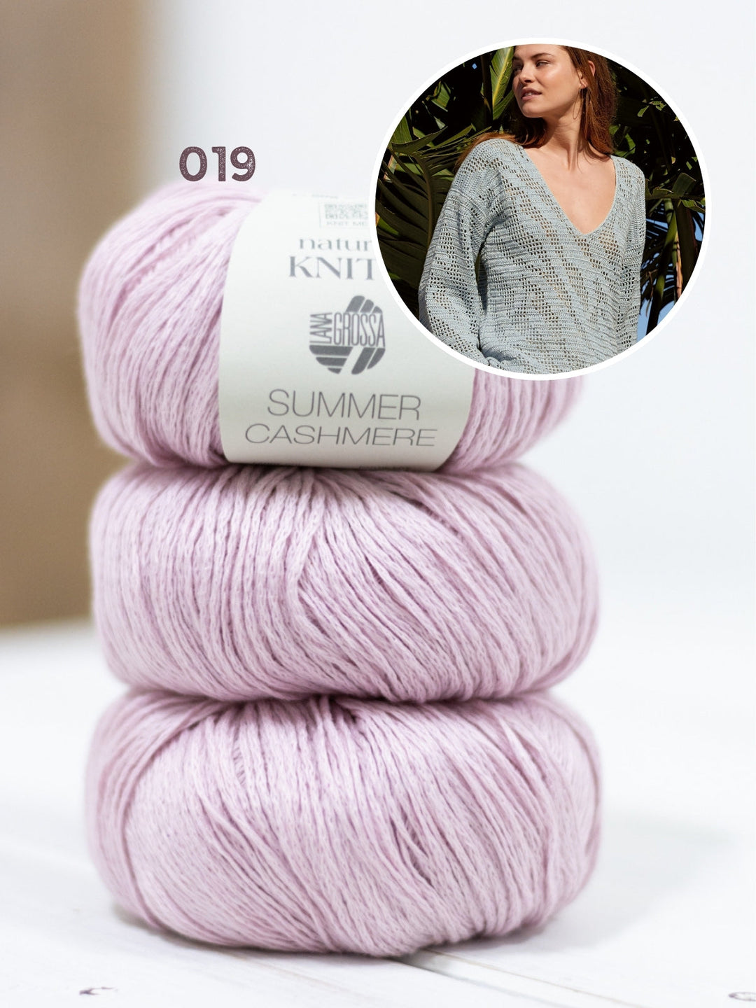 Häkelpaket Summer Cashmere V-Pulli im Zebramuster