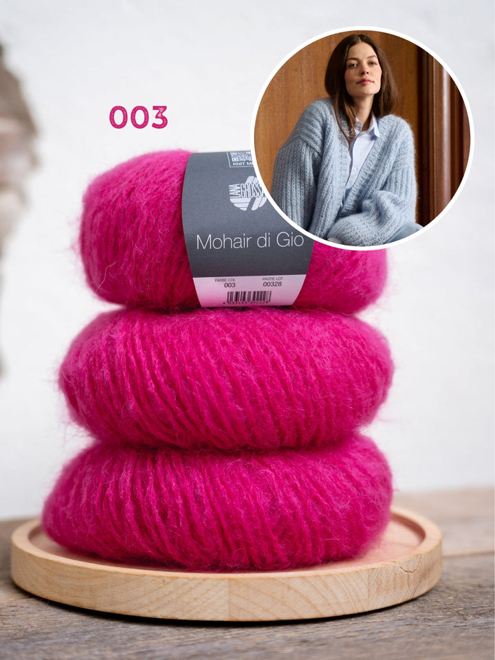 Strickpaket Mohair Di Gio Jacke im Patentmuster